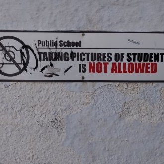 Taking pictures of students is not allowed
