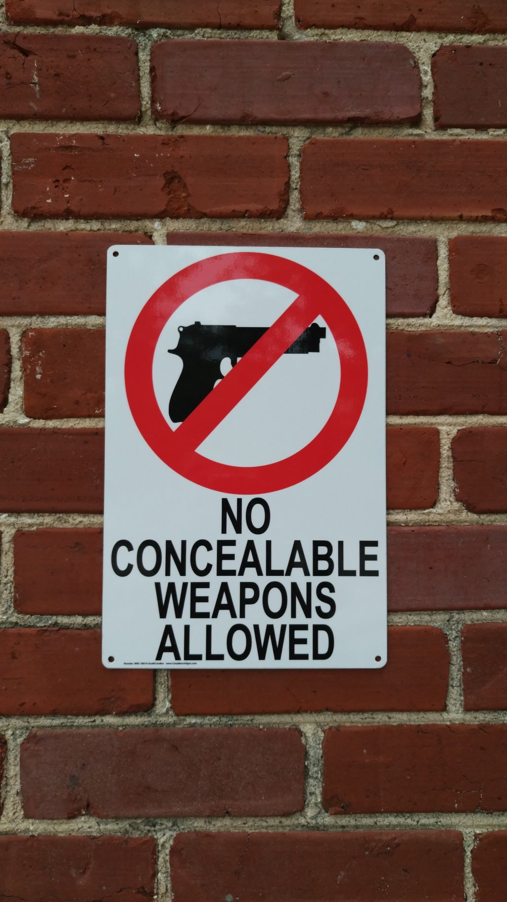 no concealable weapons allowed