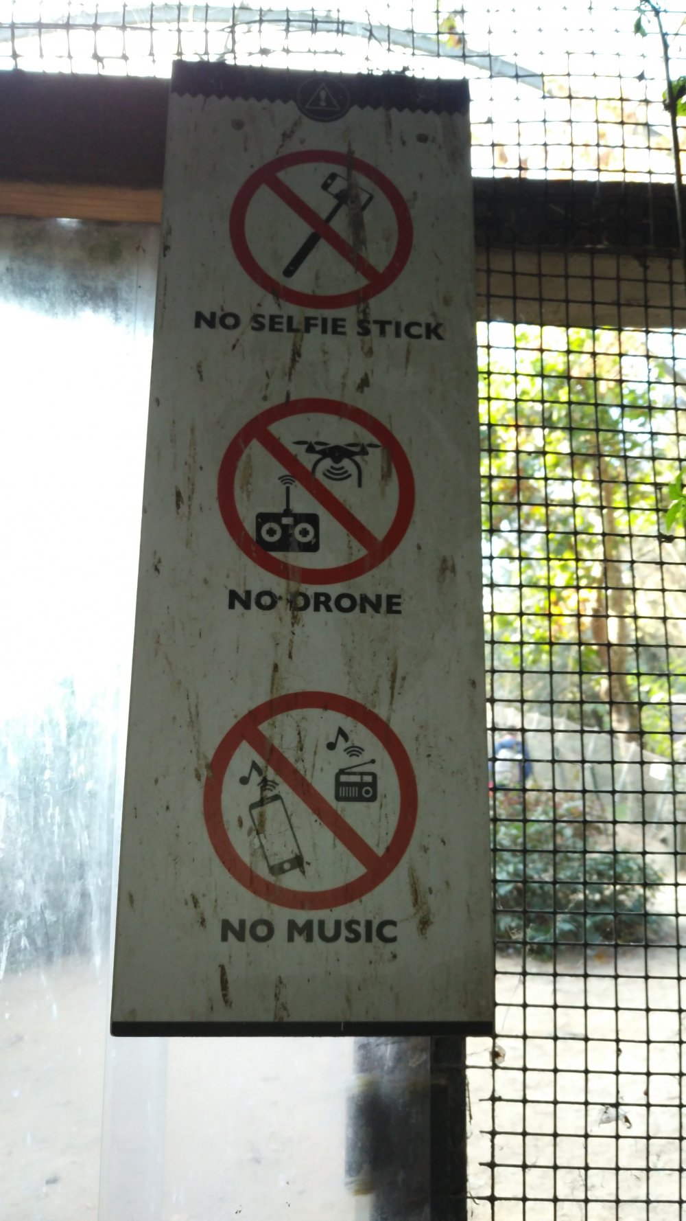 no selfie stick no drone no music