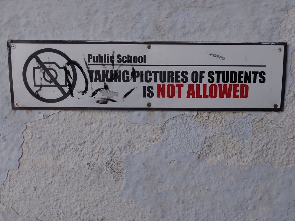 Taking pictures of students is not allowed